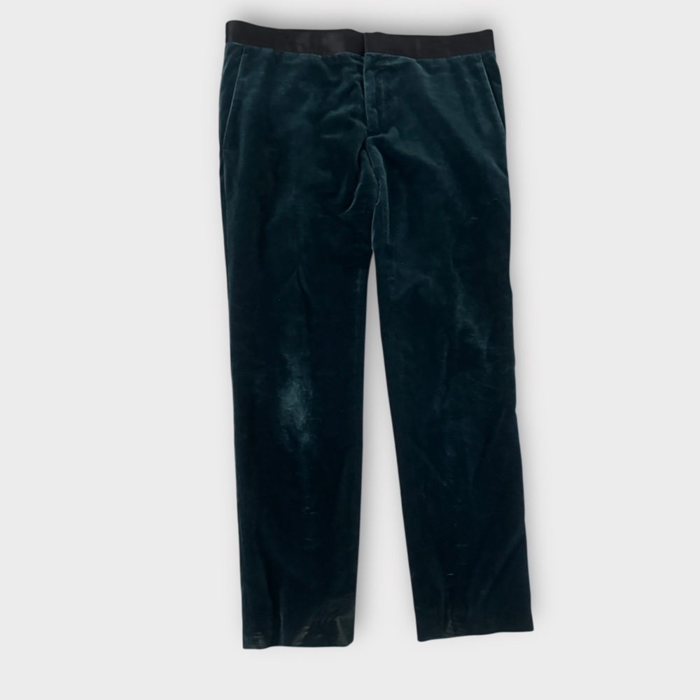 Haider Ackermann designer green velvet trouser dress pants, size large